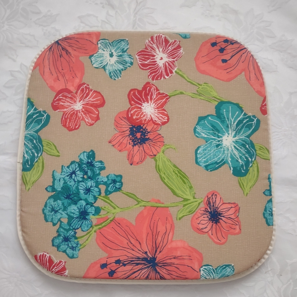 Tropical Floral Seat Pad Cushion - Multicolor